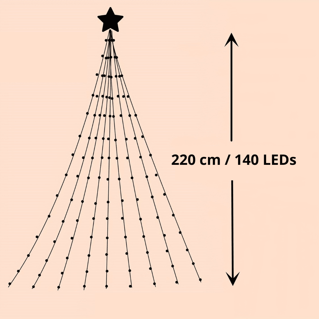 Luzes de Estrela Penduradas Decoração de Natal