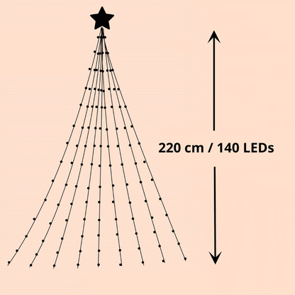 Luzes de Estrela Penduradas Decoração de Natal